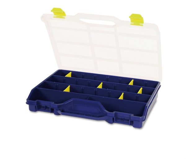 146008-ESTUCHE 46-26 378x290x61mm 21 SEPARADOR POLIPROPILENO AZUL-TAYG