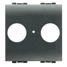 L4212-FRONTAL TV/R-SAT CON 2 MDULOS LIVINGLIGHT ANTRACITA-BTICINO (UD)