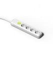 2628-BASE 4 TOMAS SCHUKO CON INTERRUPTOR Y CON PROLONGADOR DE COLOR BLANCO-FAMATEL (UD)