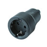 244 N-BASE MÓVIL BIPOLAR SCHUKO NEGRO DE PVC CON T.T. LATERAL 16 A 250 V-FENOPLASTICA ()