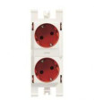 T1088 RJ-BASE DE ENCHUFE SCHUKO DOBLE ROJO-NIESSEN (UD)